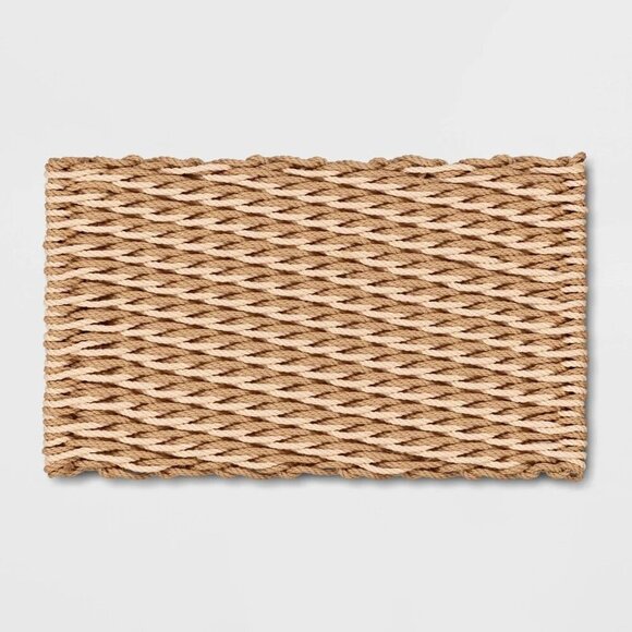 Threshold Studio McGee 1'6" x‎ 2'6" Basket Weave Poly Rope Outdoor Door Mat - Picture 1 of 7